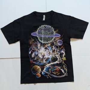 Rings Of Saturn Beerus X Mewtwo Shirt Men’s Med. Used. Short Sleeve. DBZ Pokemon